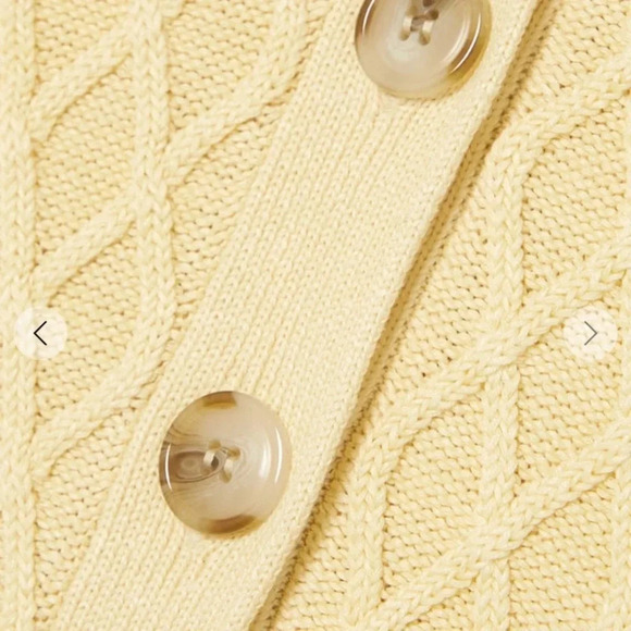 LouLou Studio Women's Scoop Neck Cable Knit Silk/Linen Cardigan Sweater. Size M - Picture 8 of 10